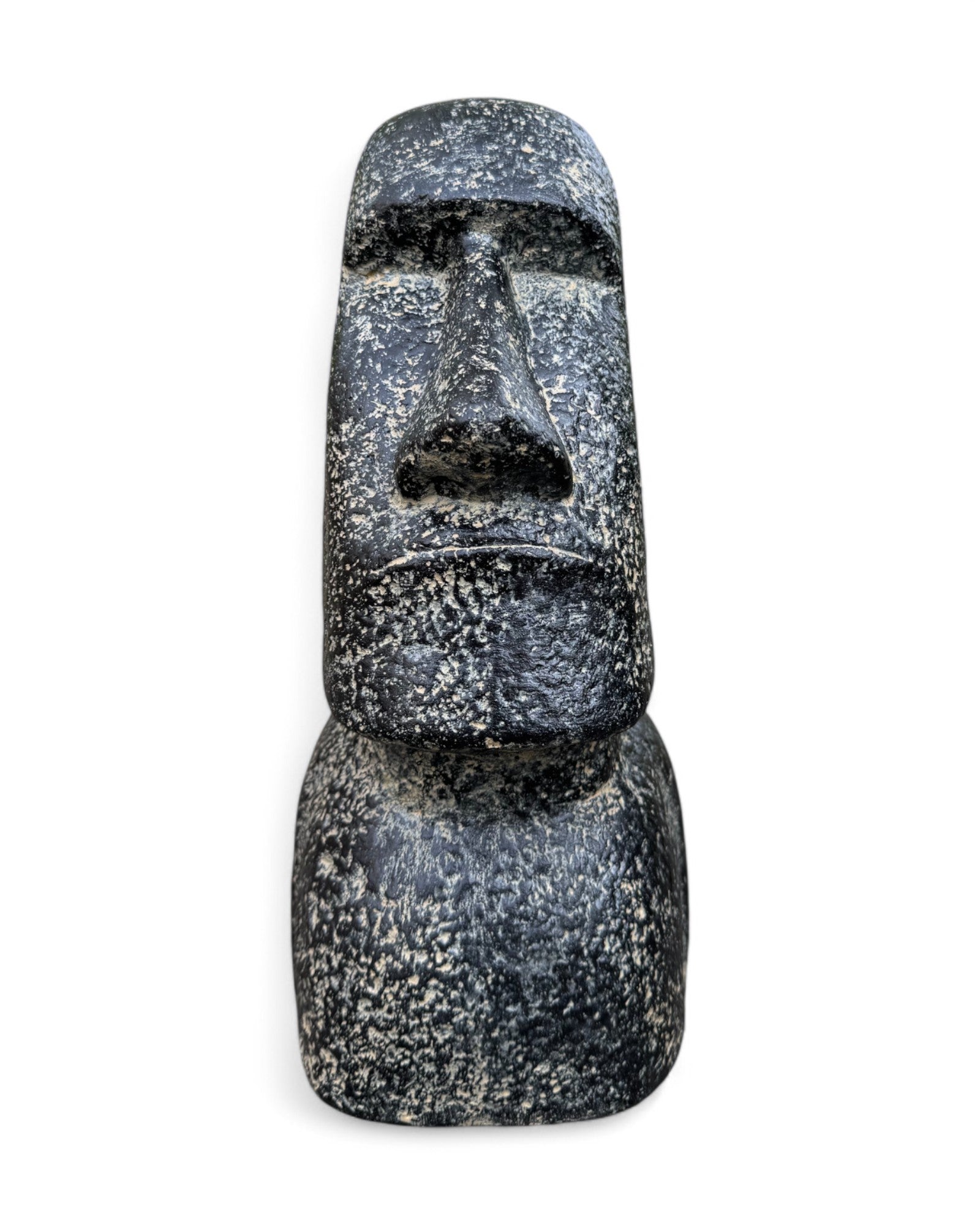 Moai Head Statue - Garden Decoration Sculpture - Weatherproof - Rapa Nui Easter Island Figure made of Fiberglass Concrete Gray - 40x20x15 cm