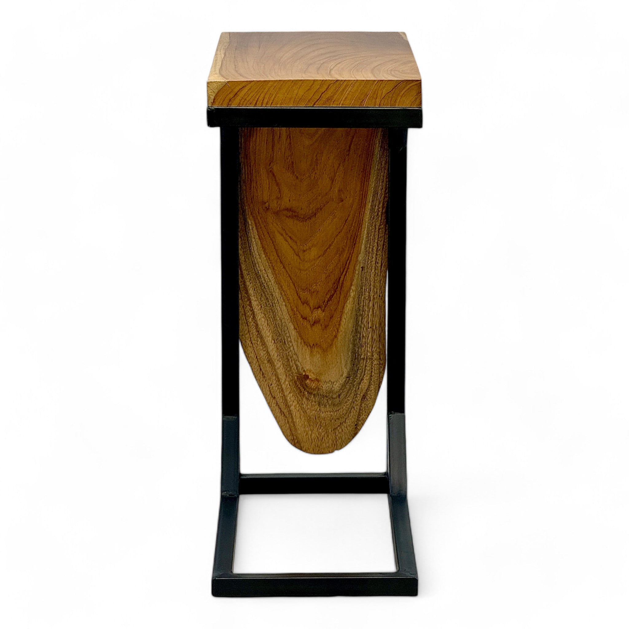 Multifunktionaler Beistelltisch - Couchtisch Ablagetisch - C-Frame – Teakholz - 50x40x20 cm - FaHome
