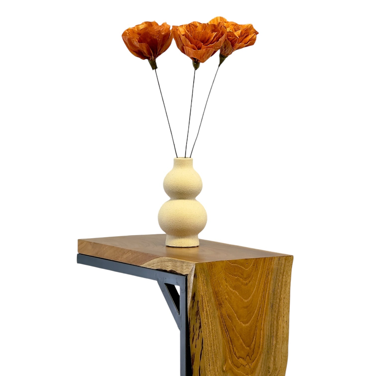 Multifunktionaler Beistelltisch - Couchtisch Ablagetisch - C-Frame – Teakholz - 50x40x20 cm - FaHome