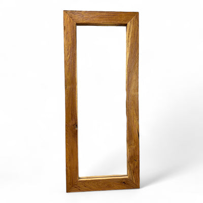 Teakholz Spiegel - Anlehnen Dekorieren Staunen – Massiver Eckiger Standspiegel – 120&150x50 cm - FaHome