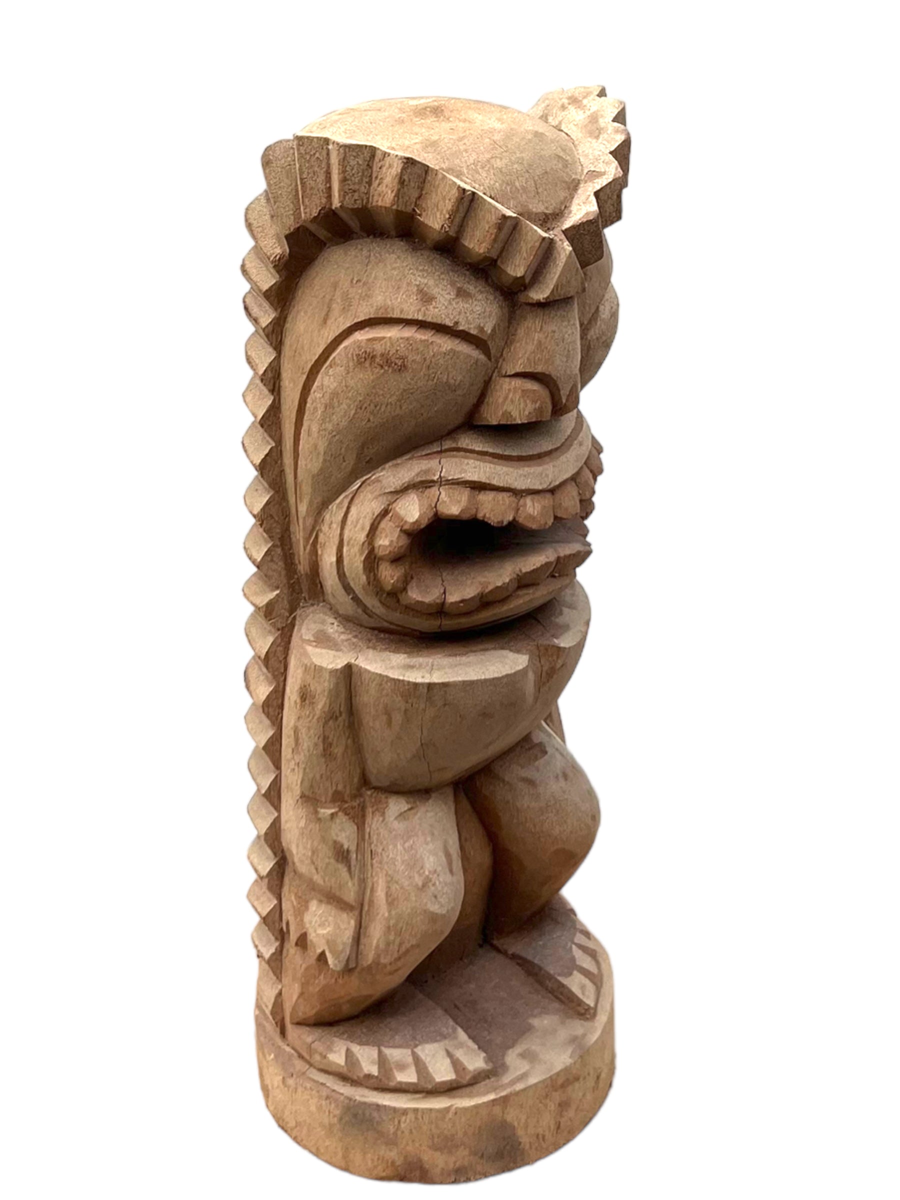 Tiki Figure - Garden Indoor Decoration - Hand-Carved Exotic Sculpture - Palm Wood - 50x19x19 cm