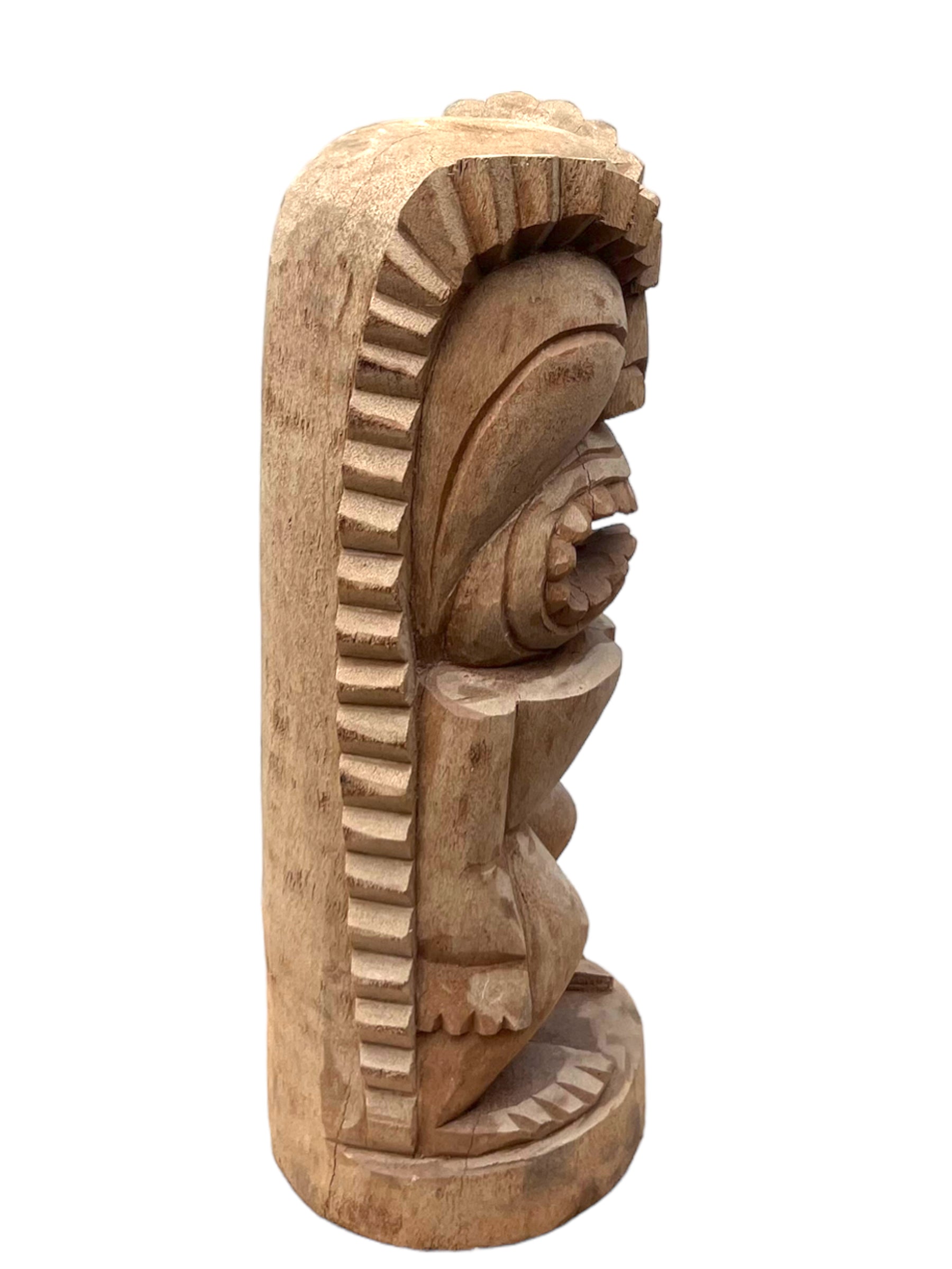 Tiki Figure - Garden Indoor Decoration - Hand-Carved Exotic Sculpture - Palm Wood - 50x19x19 cm