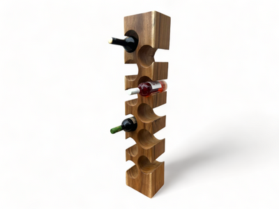 Solid wine rack - kitchen living room decoration wine holder - handmade noble high-quality - square made of Suar wood - 50/70/100x19.5x14.5 cm
