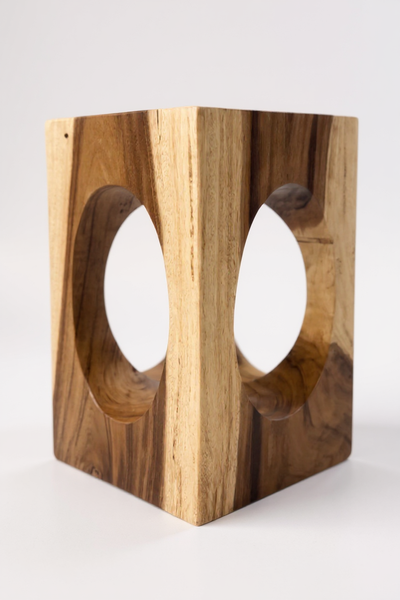 Wooden side table – coffee table flower stool – handmade – square with O-neck suar wood – 45x30x30 cm