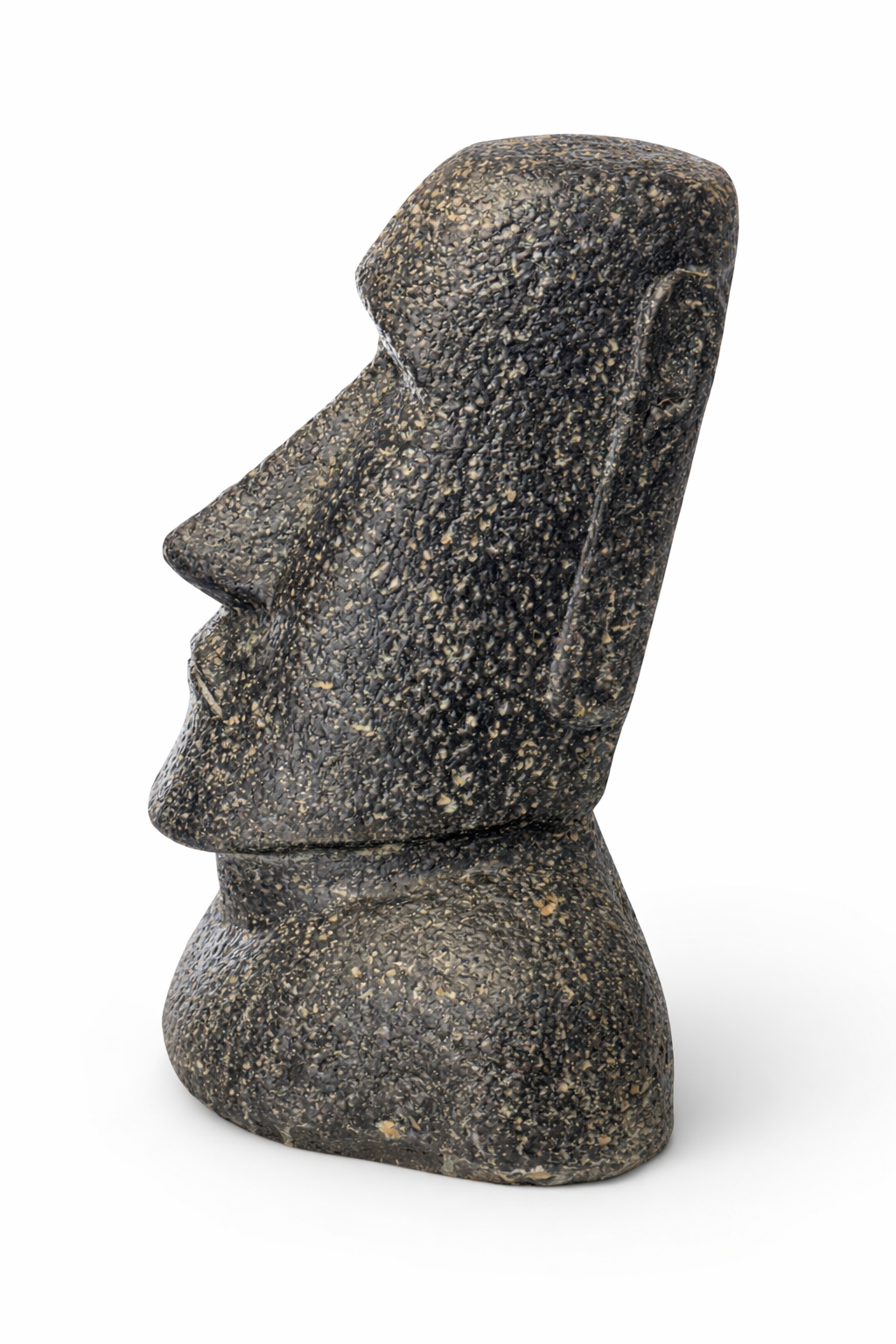 Moai Kopf Statue - Garten Deko Skulptur - Wetterfest - Rapa-Nui Osterinsel-Figur aus Glasfaserbeton Grau - 40x30x20 cm