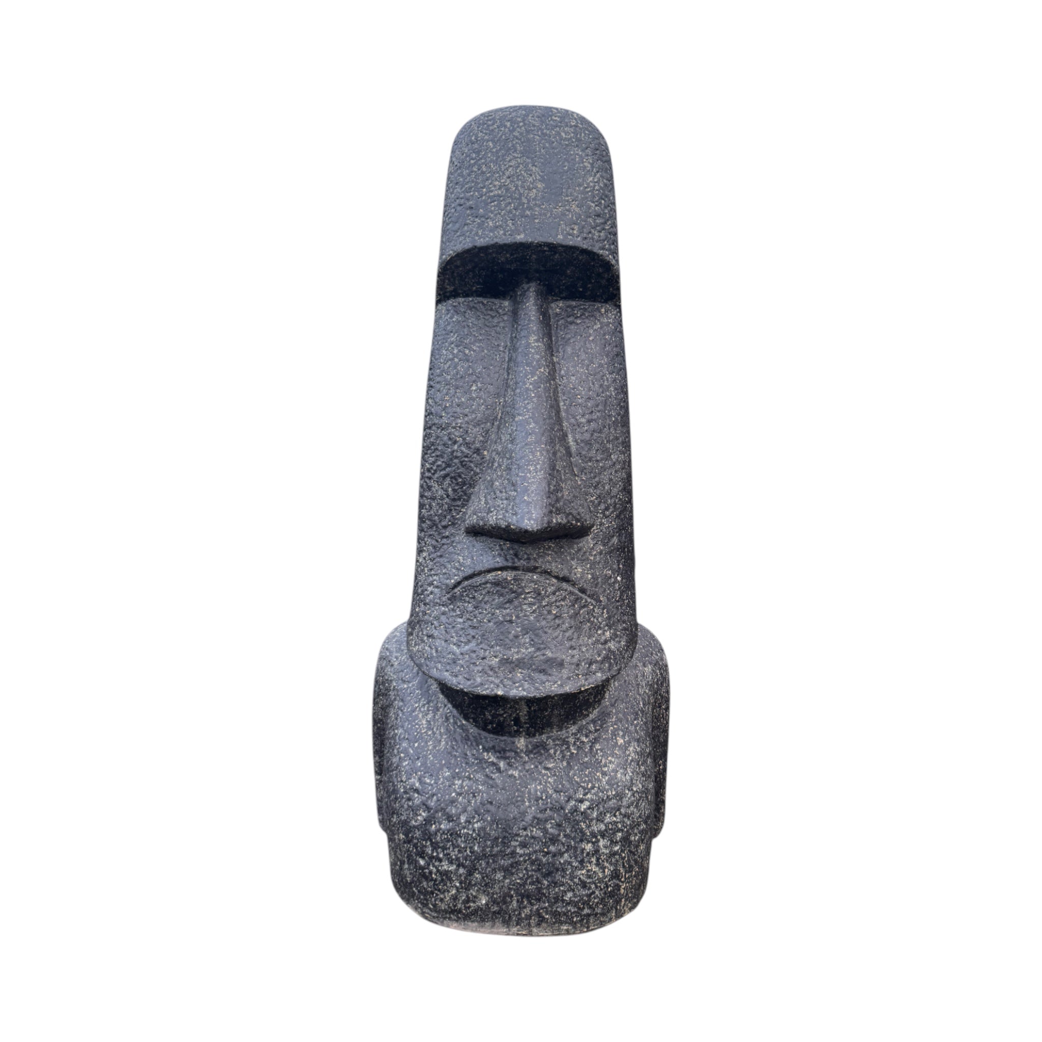Moai Head Statue - Garden Decoration Sculpture - Weatherproof - Rapa Nui Easter Island Figure made of Fiberglass Concrete Gray - 150x49x47 cm