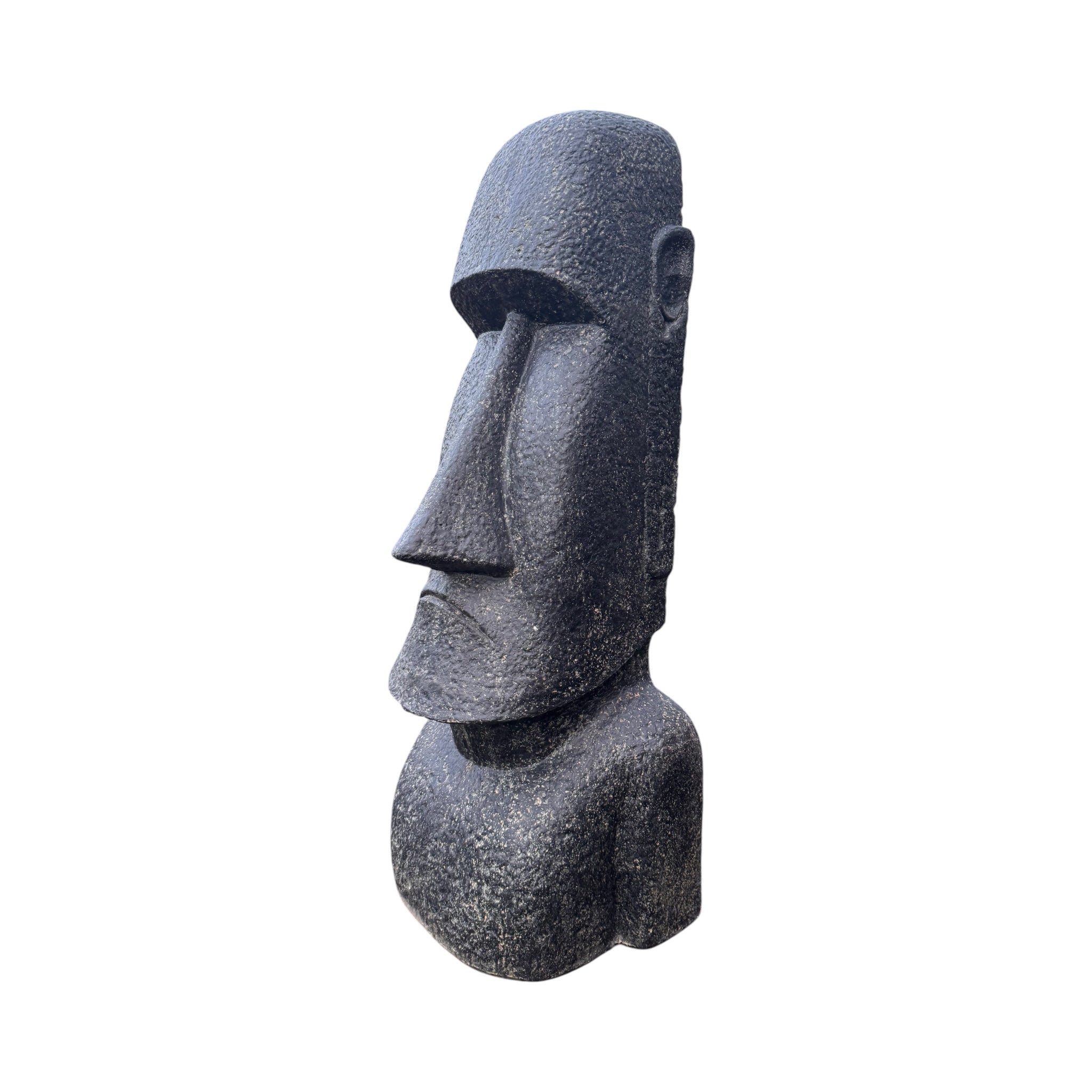 Moai Head Statue - Garden Decoration Sculpture - Weatherproof - Rapa Nui Easter Island Figure made of Fiberglass Concrete Gray - 150x49x47 cm