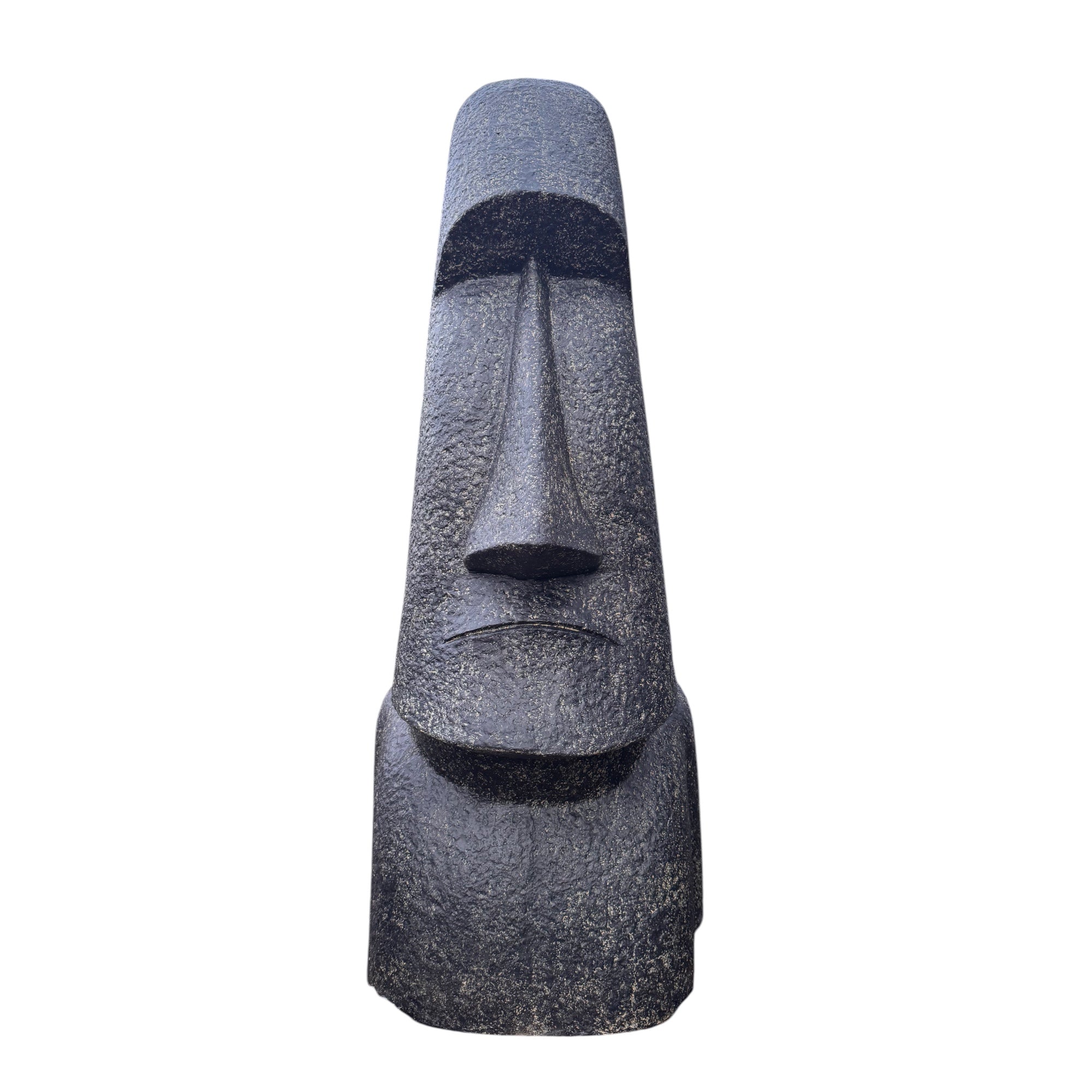 Moai Head Statue - Garden Decoration Sculpture - Weatherproof - Rapa Nui Easter Island Figure made of Fiberglass Concrete Gray - 200x70x60 cm