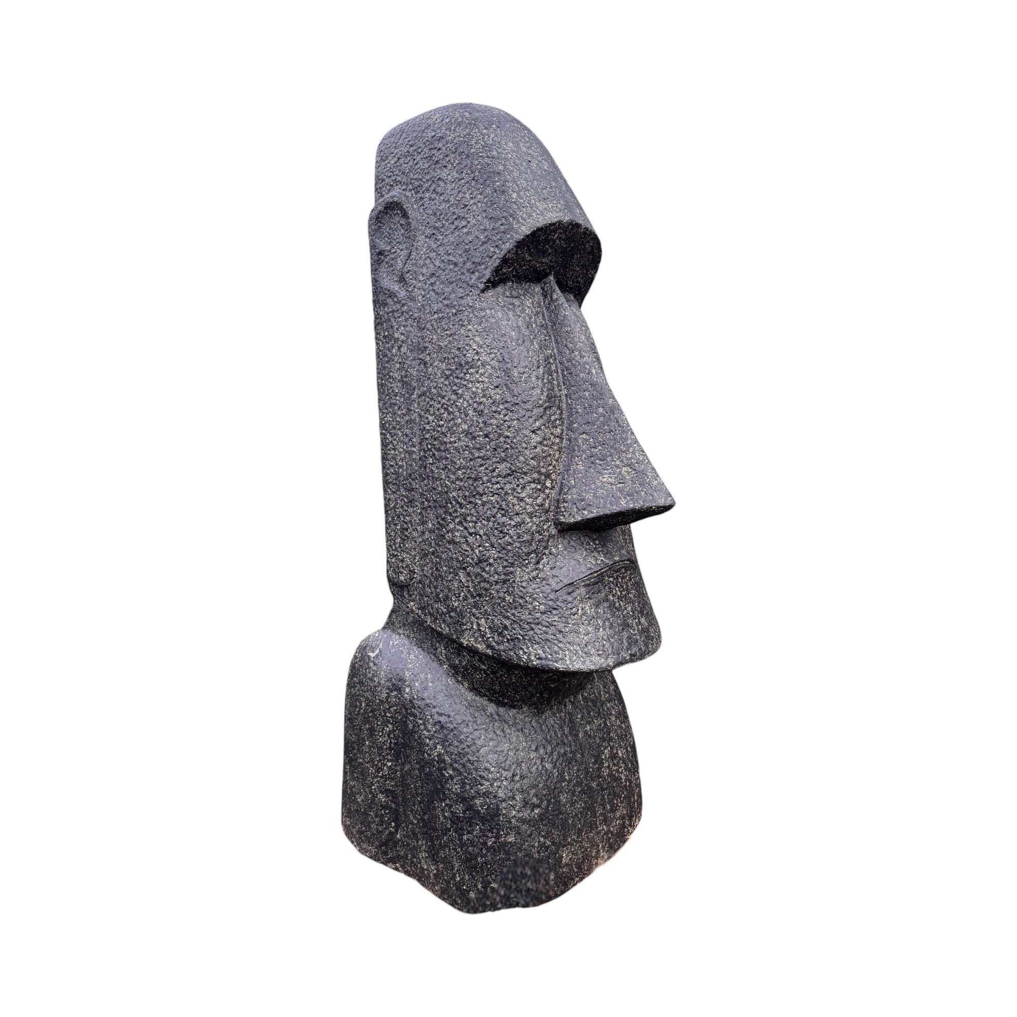 Moai Head Statue - Garden Decoration Sculpture - Weatherproof - Rapa Nui Easter Island Figure made of Fiberglass Concrete Gray - 200x70x60 cm