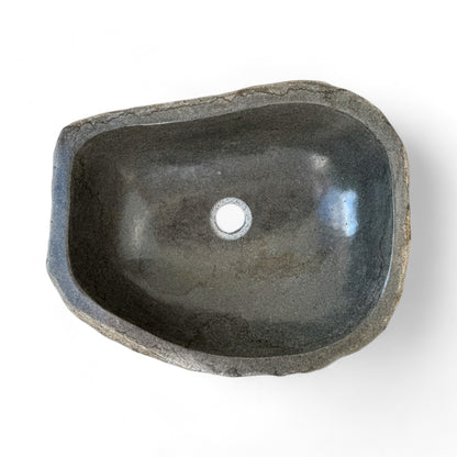Naturstein Waschbecken - Badezimmer Toilette Aufsatzwaschbecken Waschschale - Einzigartig - Findling Stein Massiv