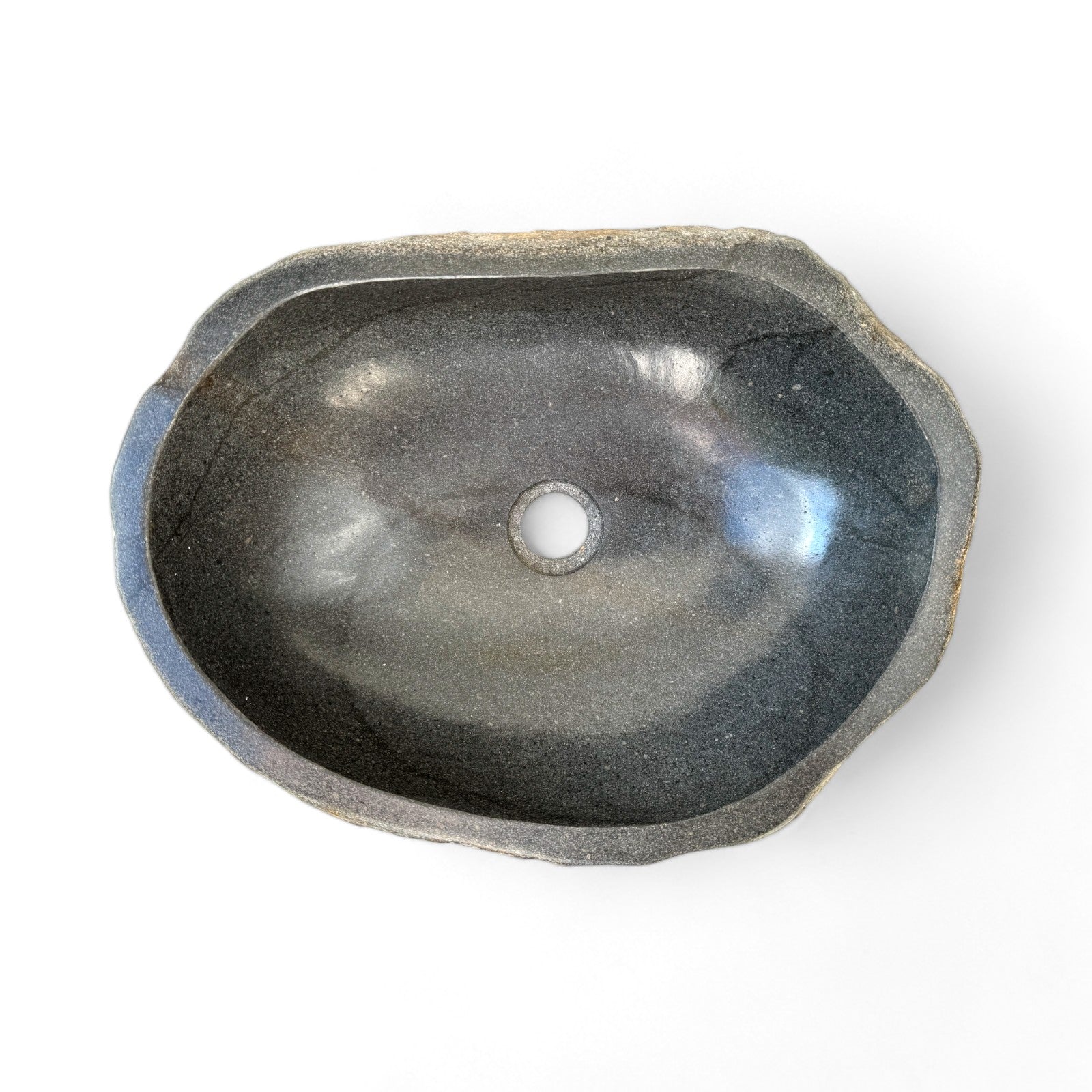 Natural stone washbasin - bathroom toilet countertop washbasin wash bowl - unique - boulder stone solid 
