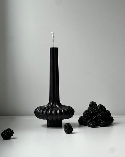 Beeswax candle PARIS – Black – Hand-poured – For living rooms &amp; decoration – 2 sizes