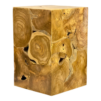 Holzmosaik Beistelltisch - Couchtisch Nachttisch Pflanzenhocker Hocker - Handgefertigt - 40&60x40x40 cm