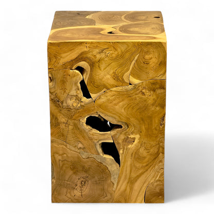 Holzmosaik Beistelltisch - Couchtisch Nachttisch Pflanzenhocker Hocker - Handgefertigt - 40&60x40x40 cm