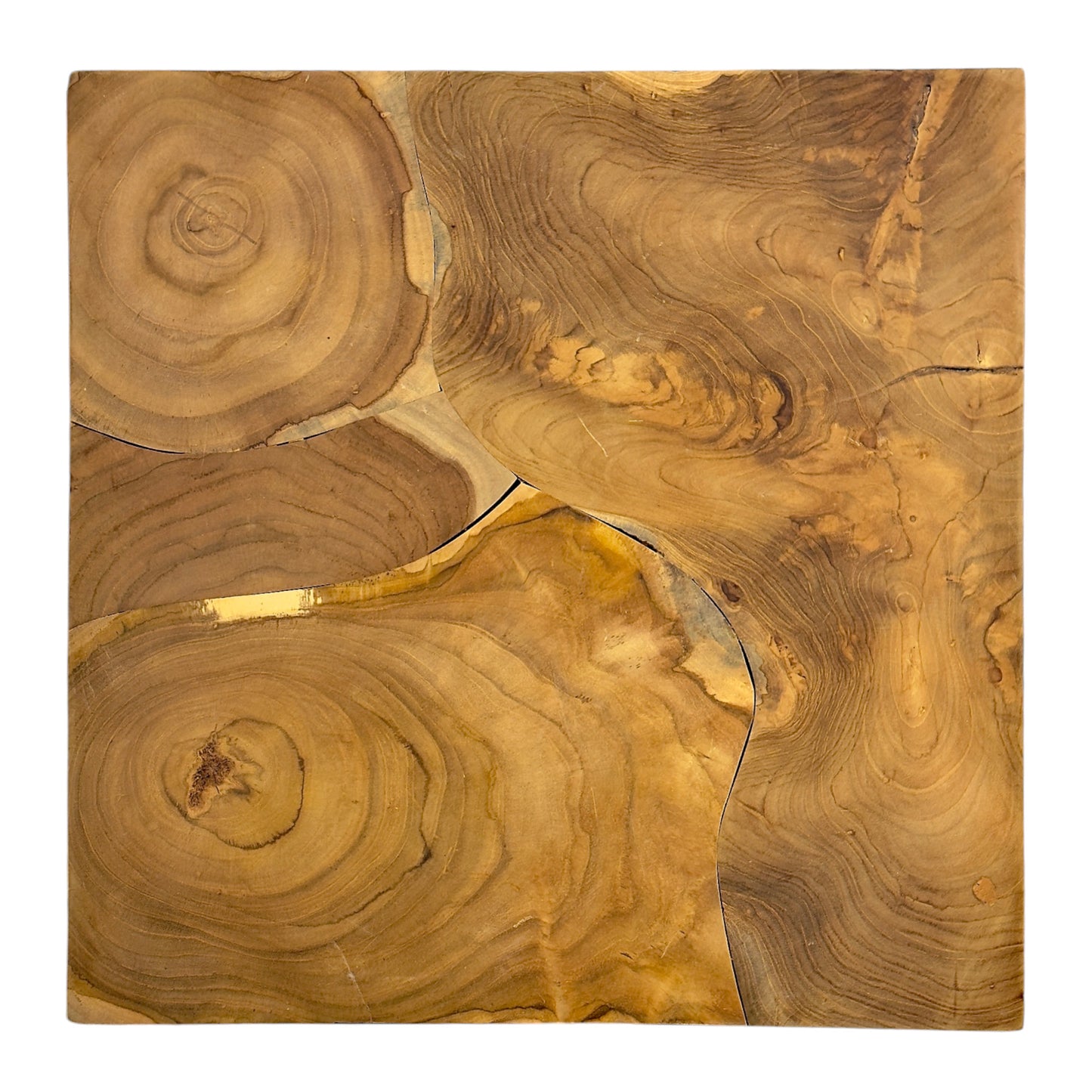 Holzmosaik Beistelltisch - Couchtisch Nachttisch Pflanzenhocker Hocker - Handgefertigt - 40&60x40x40 cm