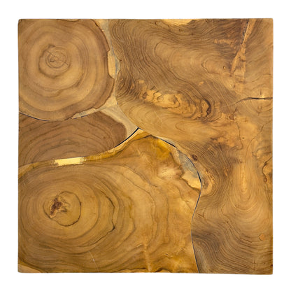 Holzmosaik Beistelltisch - Couchtisch Nachttisch Pflanzenhocker Hocker - Handgefertigt - 40&60x40x40 cm