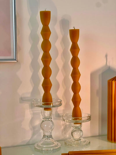 Beeswax Candle MADRID – Original Beeswax – Hand-poured – For Living Rooms &amp; Decoration – 2x or 4x Set