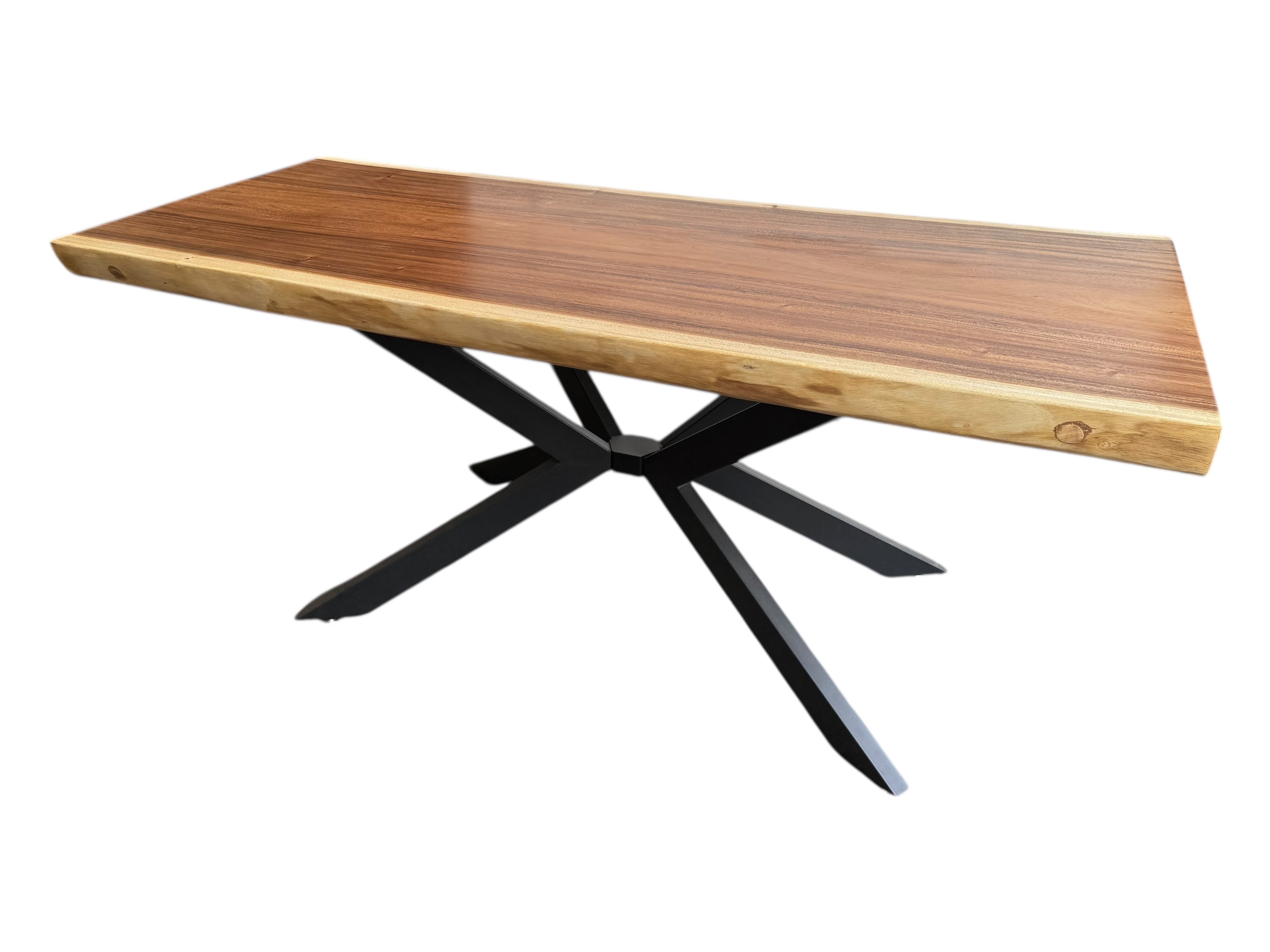 Solid wood dining table natural tree edge - wooden table solid suar wood unique pieces table top (200x115x6cm)