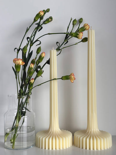 Beeswax candle BERLIN – Pastel colors – Hand-poured – For living rooms &amp; decoration – 4 colors