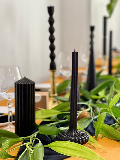 Beeswax candle PARIS – Black – Hand-poured – For living rooms &amp; decoration – 2 sizes