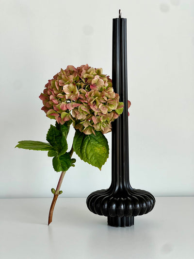 Bougie en cire d'abeille PARIS – Noire – Coulée à la main – Pour pièces à vivre et décoration – 2 tailles