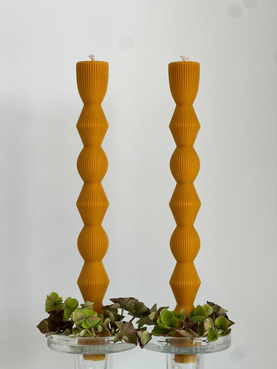 Beeswax Candle MADRID – Original Beeswax – Hand-poured – For Living Rooms &amp; Decoration – 2x or 4x Set