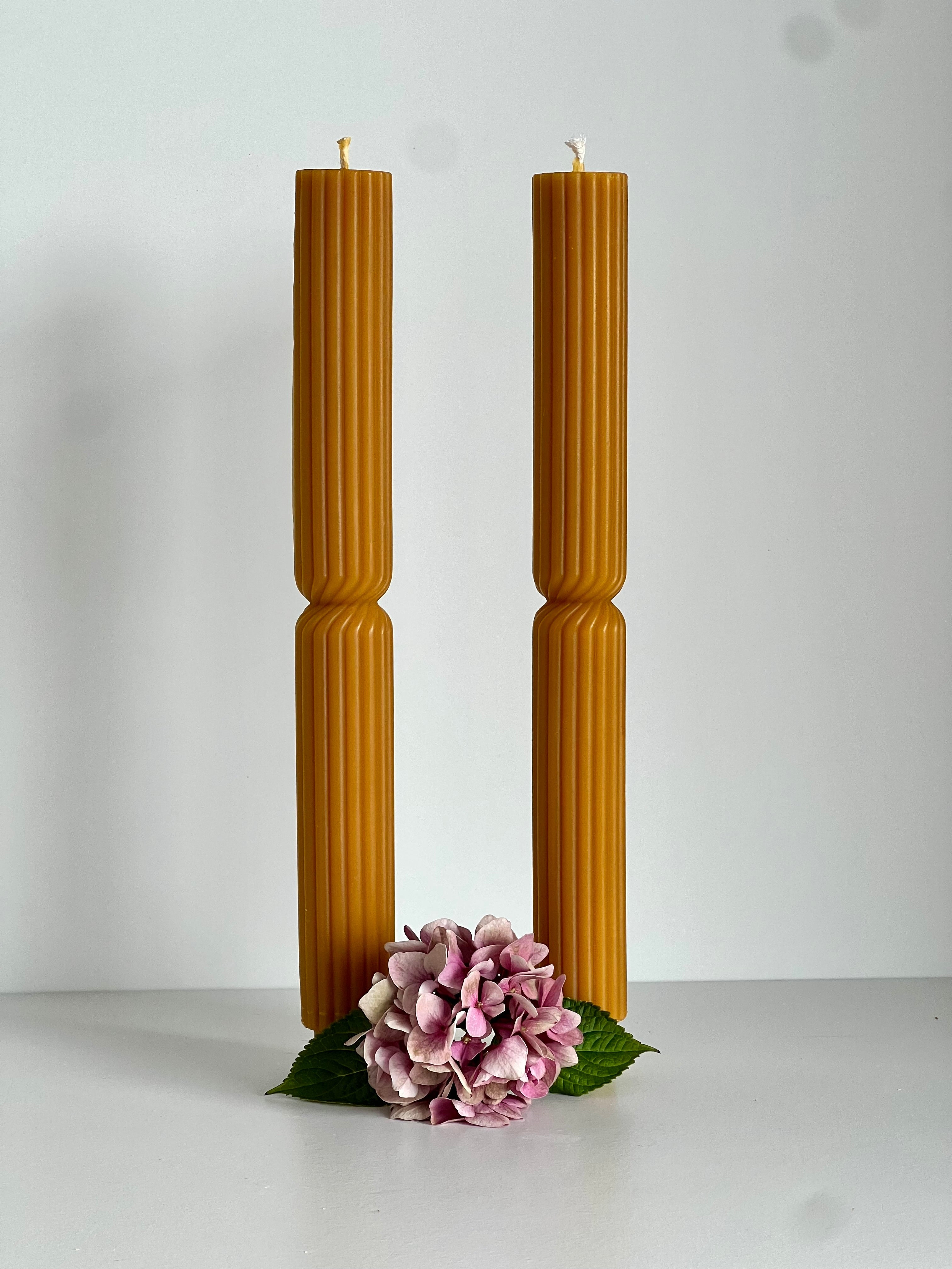 Beeswax candle ATHENS – Original beeswax – Hand-poured – For living rooms &amp; decoration – 2x or 4x set