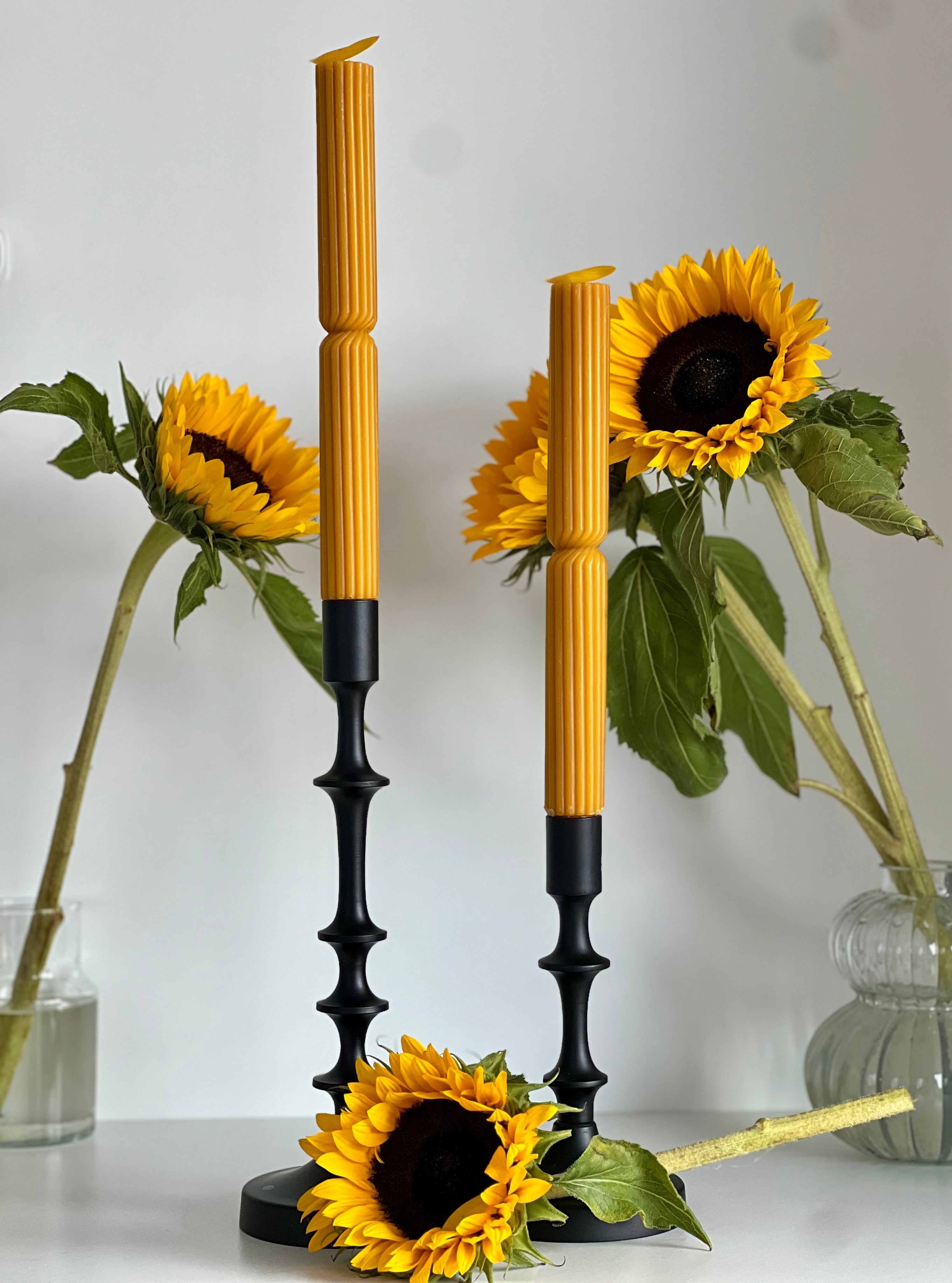 Beeswax candle ATHENS – Original beeswax – Hand-poured – For living rooms &amp; decoration – 2x or 4x set