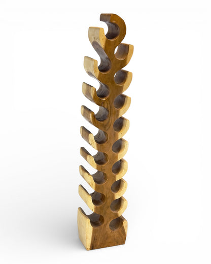 Weinregal Massiv XXL – Weinhalter Flaschenhalter - Handgefertigt Edel Hochwertig – Aus Teakholz für 18 Flaschen – 150x30x18 cm