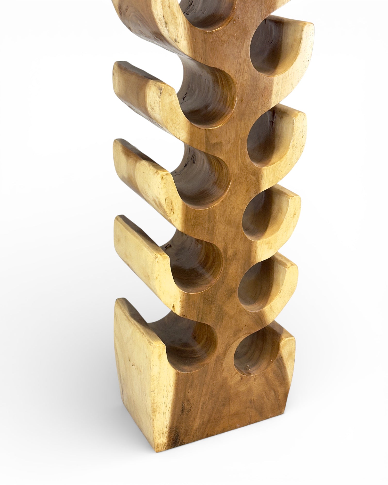 Weinregal Massiv XXL – Weinhalter Flaschenhalter - Handgefertigt Edel Hochwertig – Aus Teakholz für 18 Flaschen – 150x30x18 cm