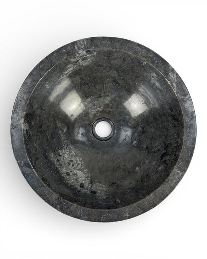 Unique item: Round countertop washbasin in marble design - 45 × 45 × 14.5 cm