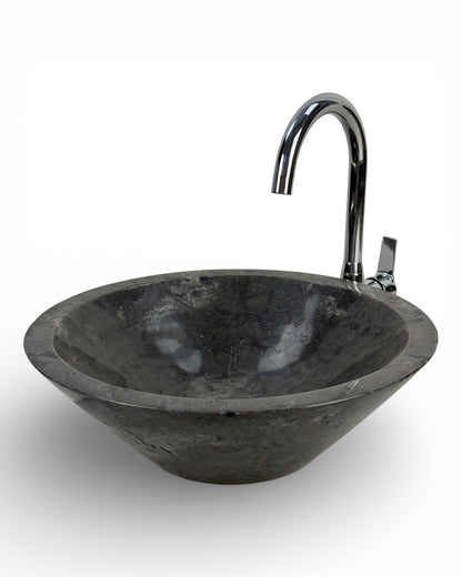 Unique item: Round countertop washbasin in marble design - 45 × 45 × 14.5 cm