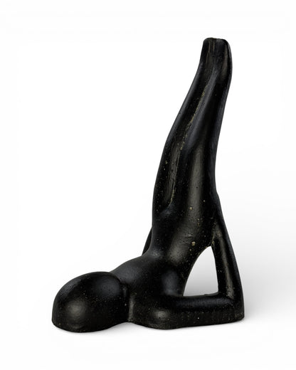 Yoga Skulptur modern – Wohnzimmer Studio Regal Deko – Massive Ausführung – Steinoptik Figur Meditation schwarz – 30x16x20 cm