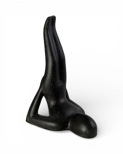 Yoga Skulptur modern – Wohnzimmer Studio Regal Deko – Massive Ausführung – Steinoptik Figur Meditation schwarz – in 3 Größen