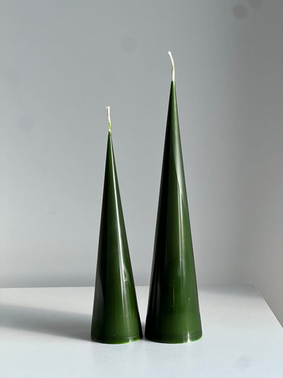 Beeswax candle ISTANBUL – Green – Hand-poured – For living rooms &amp; decoration – 3 sizes