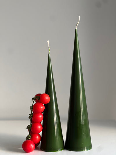 Beeswax candle ISTANBUL – Green – Hand-poured – For living rooms &amp; decoration – 3 sizes