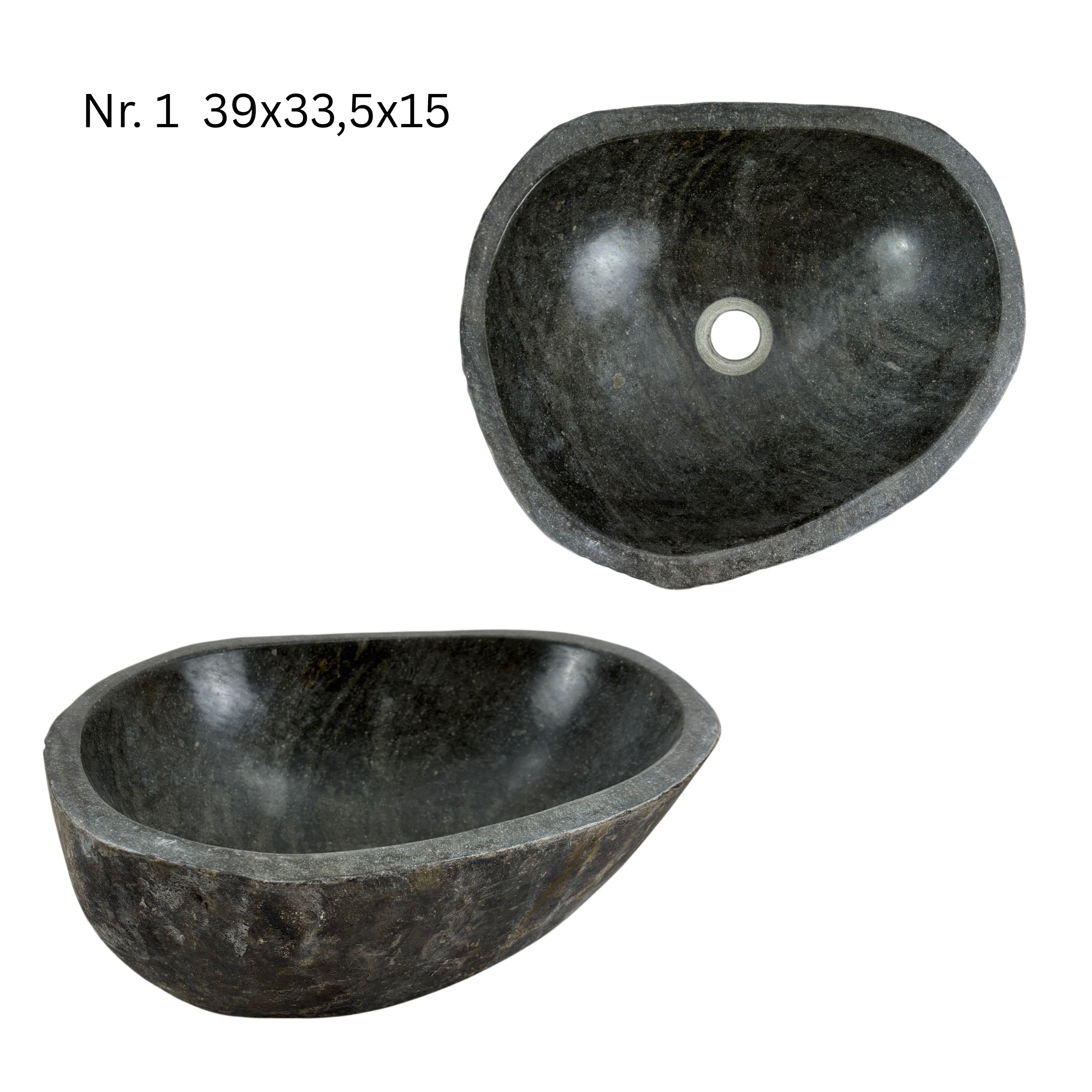 Natural stone washbasin - bathroom toilet countertop washbasin wash bowl - unique - boulder stone solid 