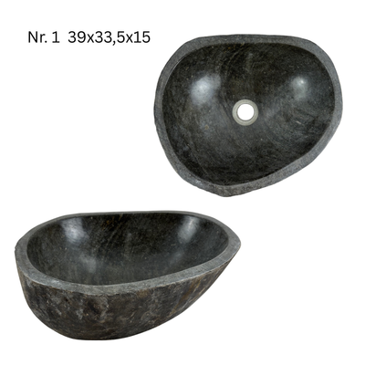 Natural stone washbasin - bathroom toilet countertop washbasin wash bowl - unique - boulder stone solid 