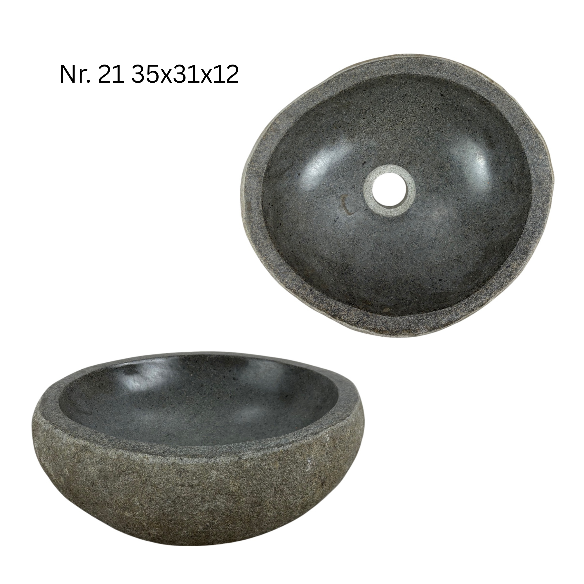 Natural stone washbasin - bathroom toilet countertop washbasin wash bowl - unique - boulder stone solid 