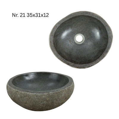 Natural stone washbasin - bathroom toilet countertop washbasin wash bowl - unique - boulder stone solid 
