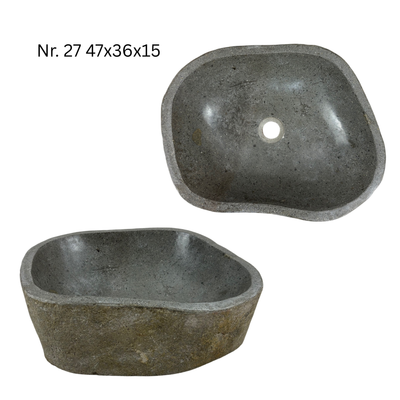 Natural stone washbasin - bathroom toilet countertop washbasin wash bowl - unique - boulder stone solid 