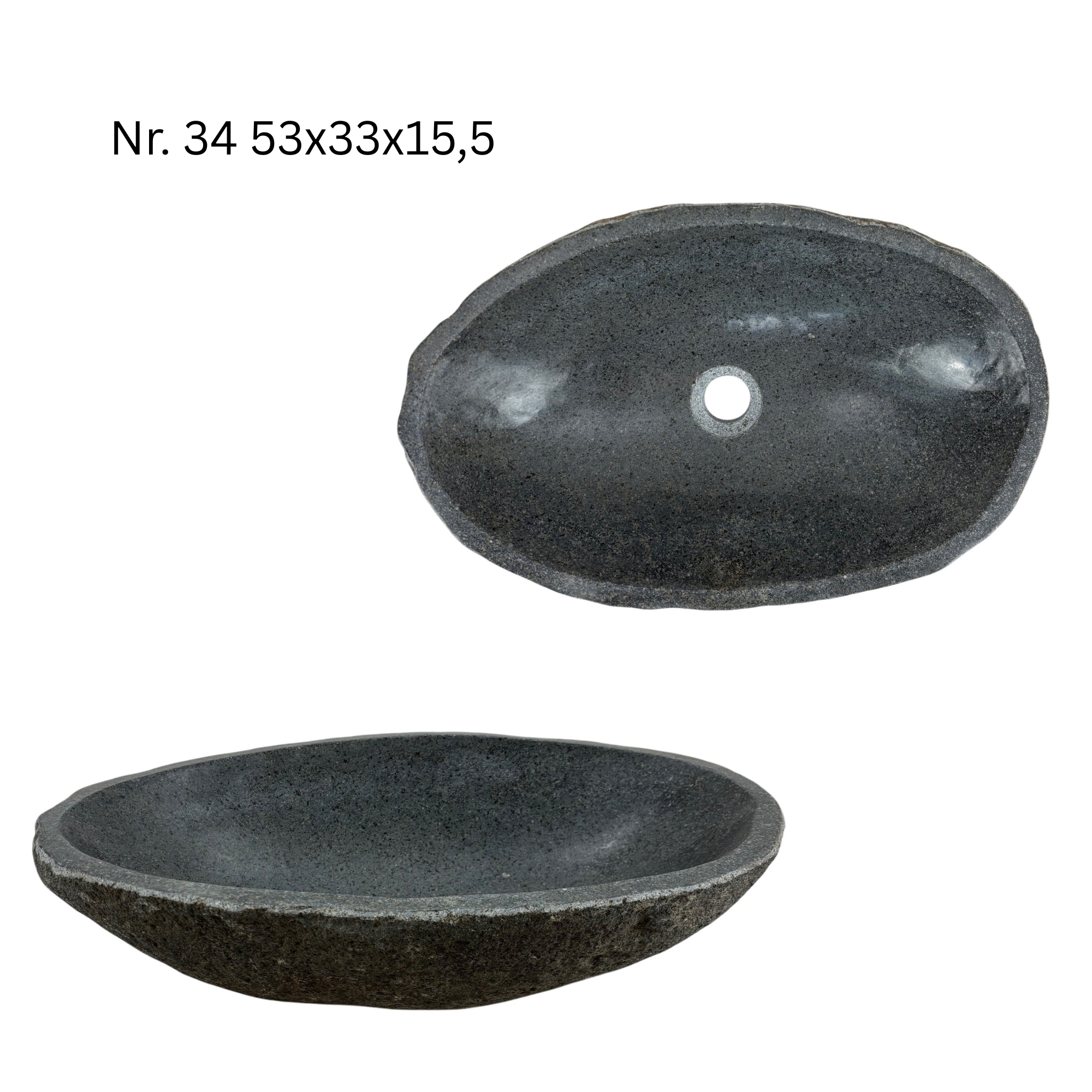 Natural stone washbasin - bathroom toilet countertop washbasin wash bowl - unique - boulder stone solid 