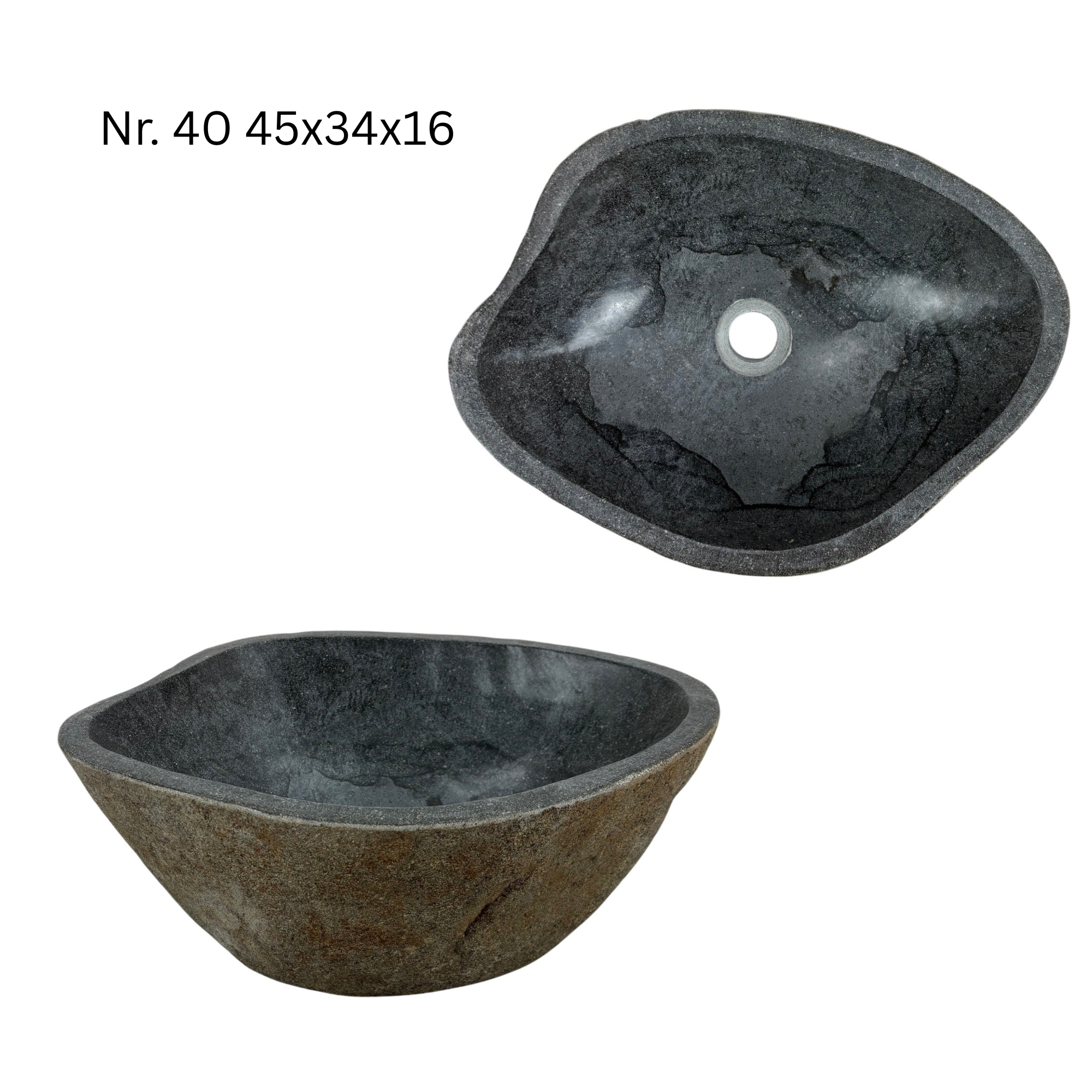 Natural stone washbasin - bathroom toilet countertop washbasin wash bowl - unique - boulder stone solid 