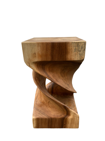 Holz Beistelltisch -  Holzhocker Couchtisch - Handgefertigt - Gedreht aus massivem Suarholz - 50x28x28 cm