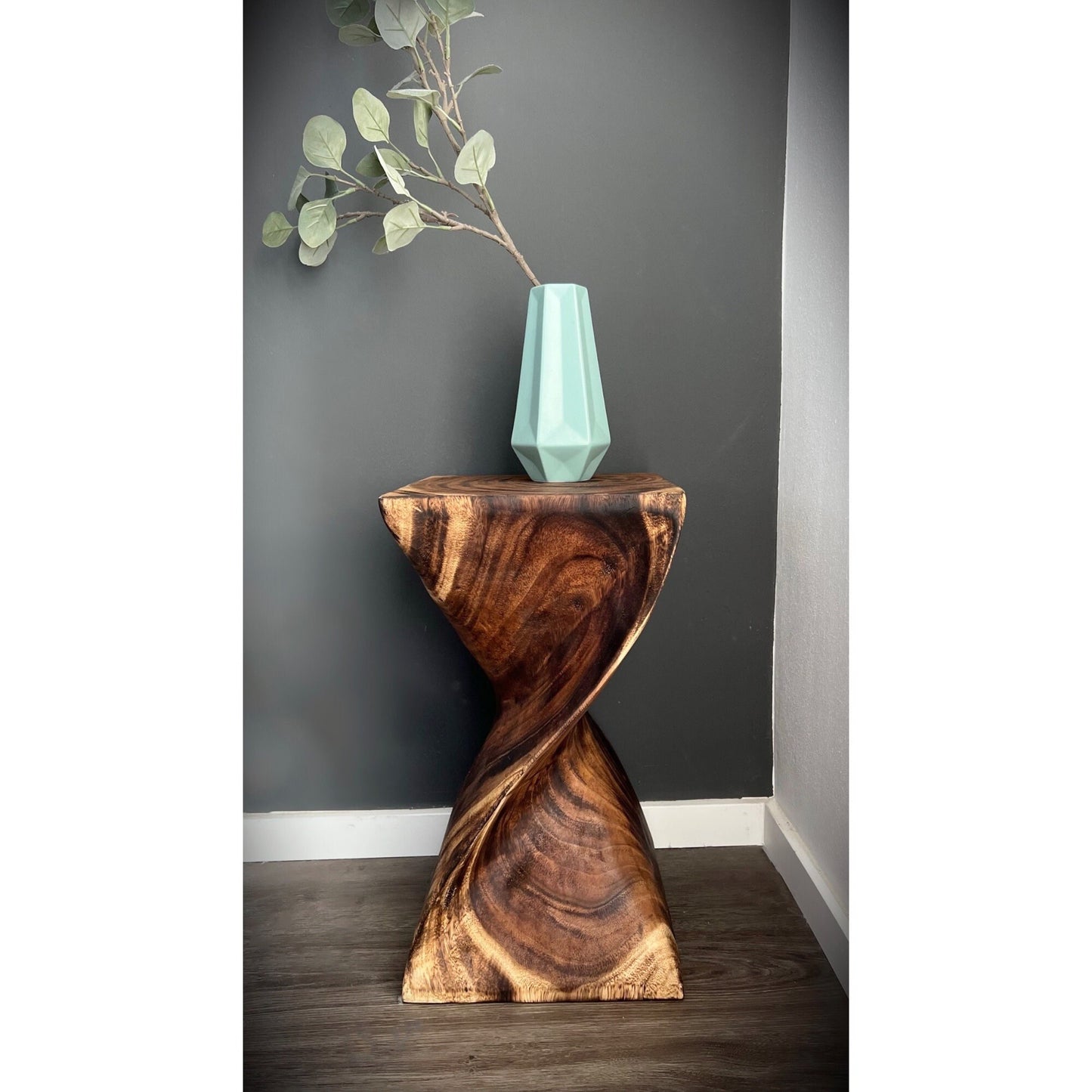 Holzhocker - Edler Beistelltisch Holz - Holz Hocker - Handgefertigter Beistelltisch aus Holz - 50x28x28cm