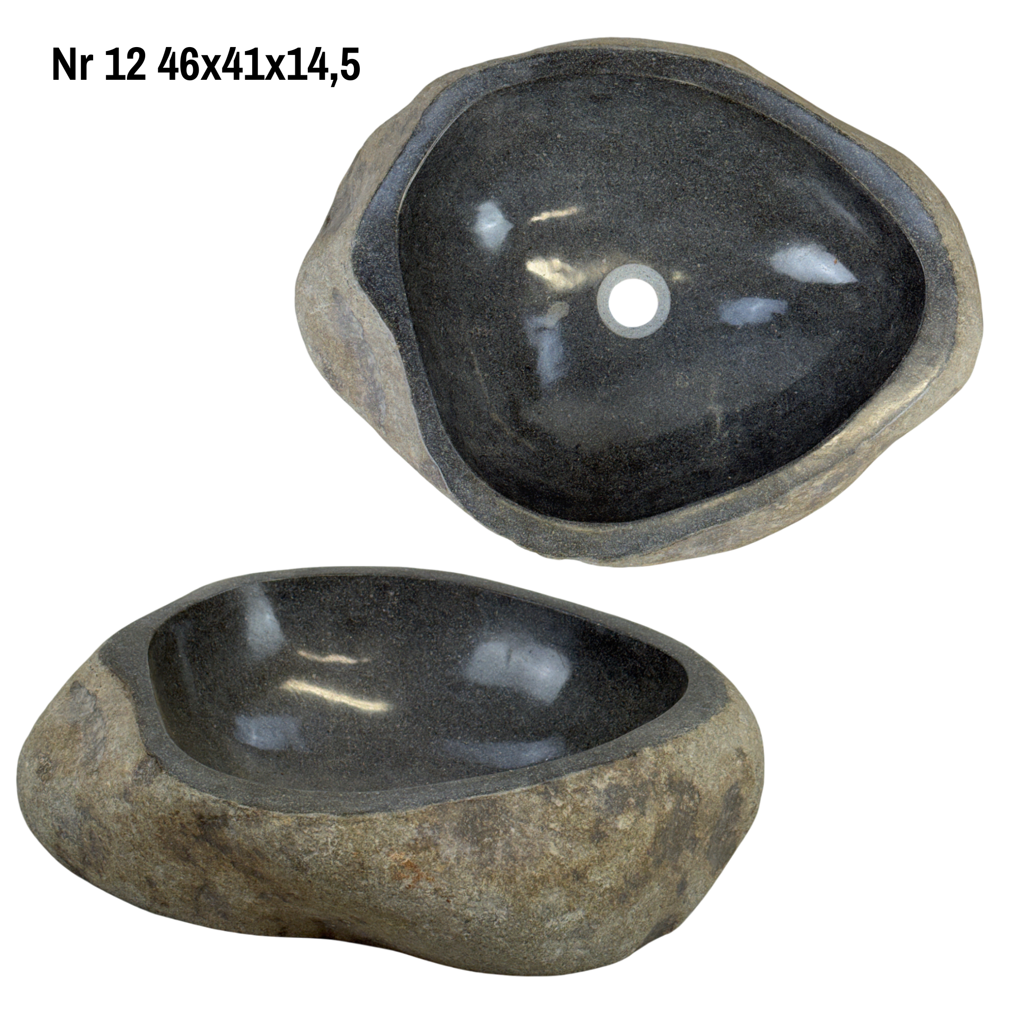 Natural stone washbasin - bathroom toilet countertop washbasin wash bowl - unique - boulder stone solid 