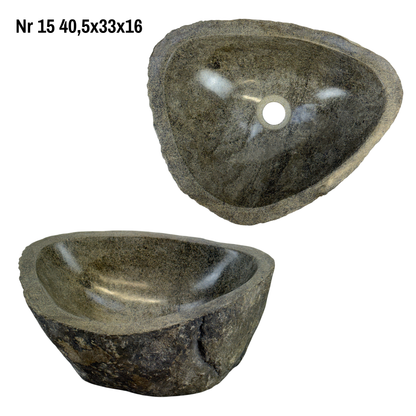 Lavabo en pierre naturelle - lavabo à poser pour salle de bain - unique - pierre de rocher solide