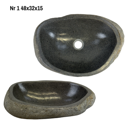 Natural stone washbasin - bathroom toilet countertop washbasin wash bowl - unique - boulder stone solid 