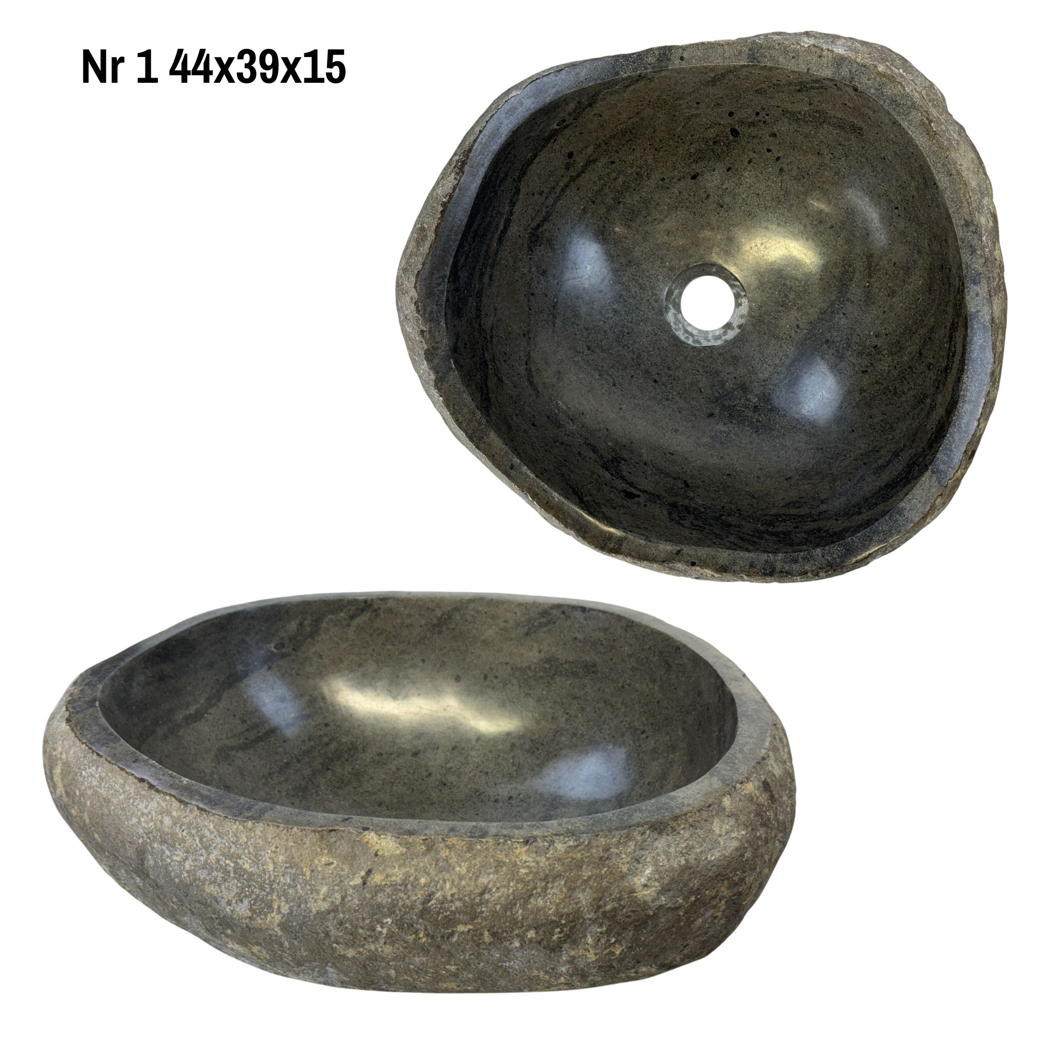 Natural stone washbasin - bathroom toilet countertop washbasin wash bowl - unique - boulder stone solid 