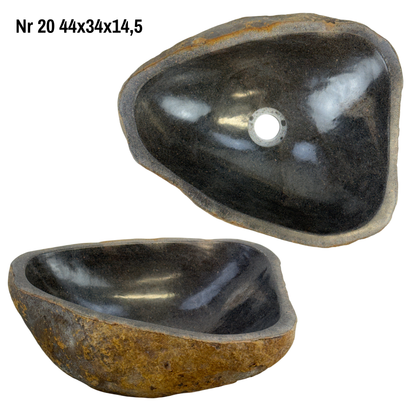 Lavabo en pierre naturelle - lavabo à poser pour salle de bain - unique - pierre de rocher solide